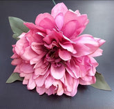 Capete de dalie artificială roz – material textil, diametru 9 cm, lungime 26 cm